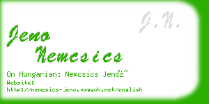 jeno nemcsics business card